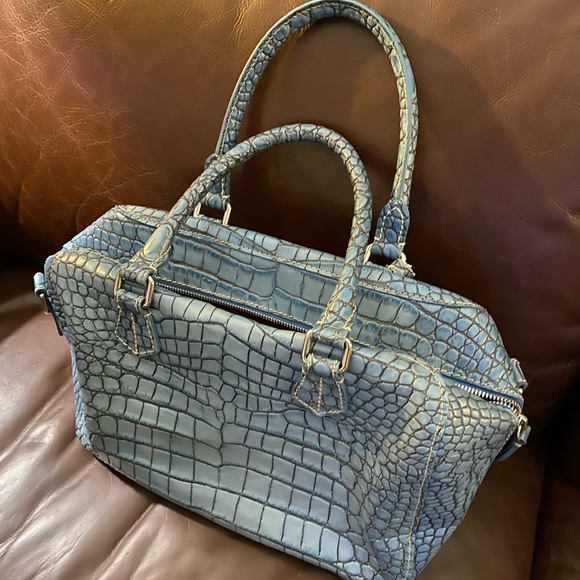 Dooney & Bourke Blue Croc Wmbossed Leather Purse - Picture 1 of 2